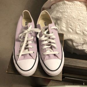 Lavender Converse low tops